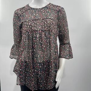 3For$20 Meaneor Blouse Bell Sleeve Long Flowy Top Basic Losse Tunic Size Small